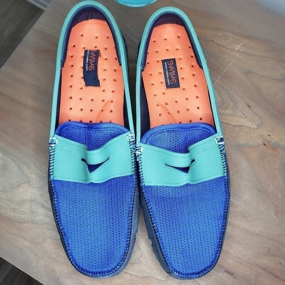 SWIMS Men's Flex Web Washable Penny Loafer Boat Shoe Size 8